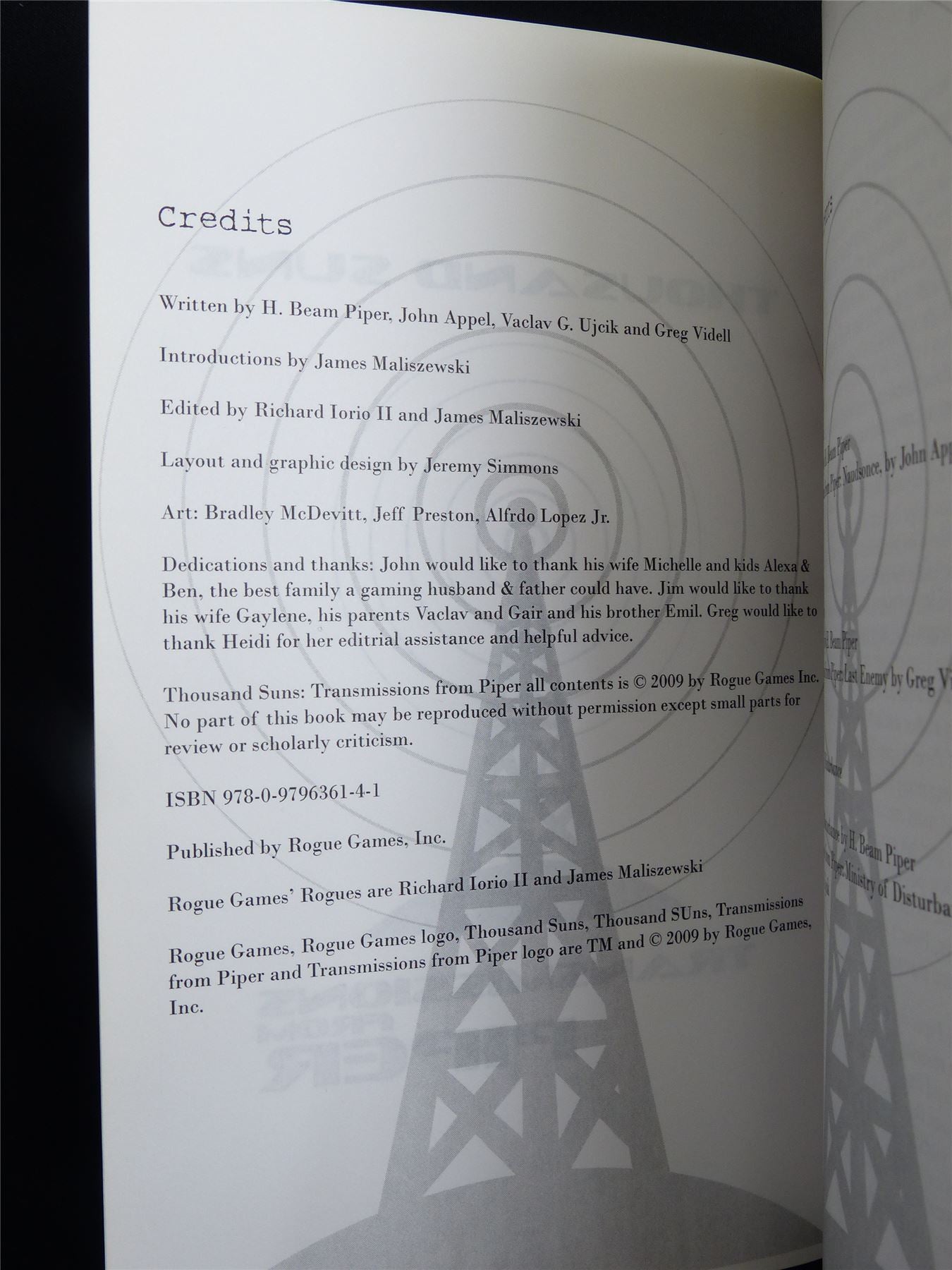 Transmissions From Piper - Rogue Games Book Softback #2VX