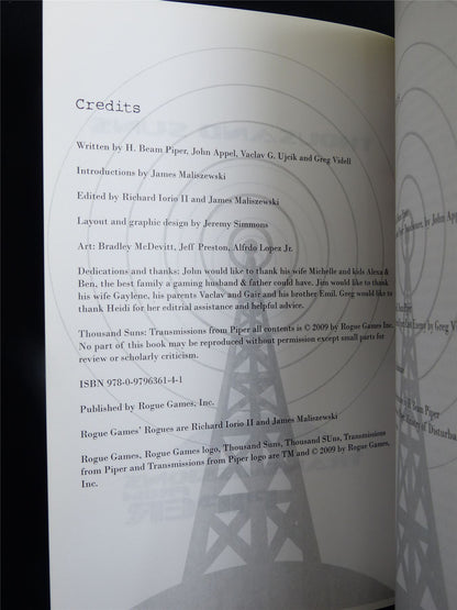 Transmissions From Piper - Rogue Games Book Softback #2VX