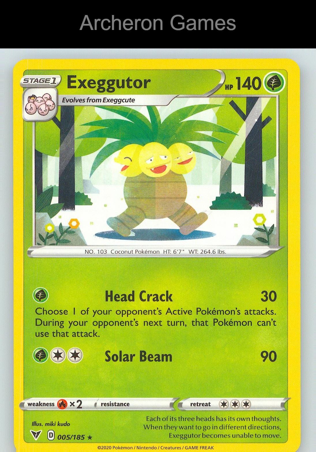 Pokemon Card Exeggutor VIV 005/185 R Vivid Voltage