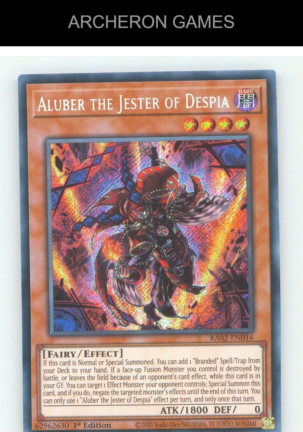 Aluber the Jester of Despia (Secret Rare) SEC YUGIOH Card 1st Edition