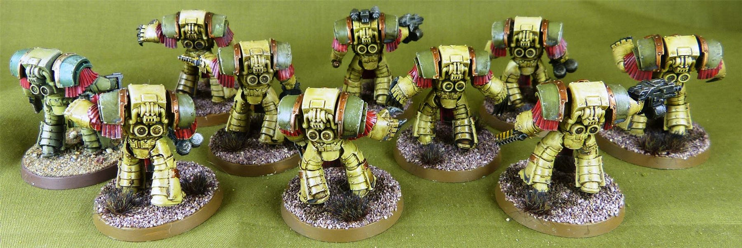 Death Guard Cataphractii Teminators - Horus Heresy - Painted - Warhammer AoS 40k #NA