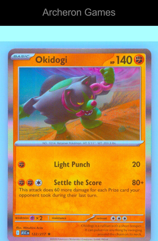Pokemon Card Okidogi ASC 122/217 R Ascended Heroes Holo