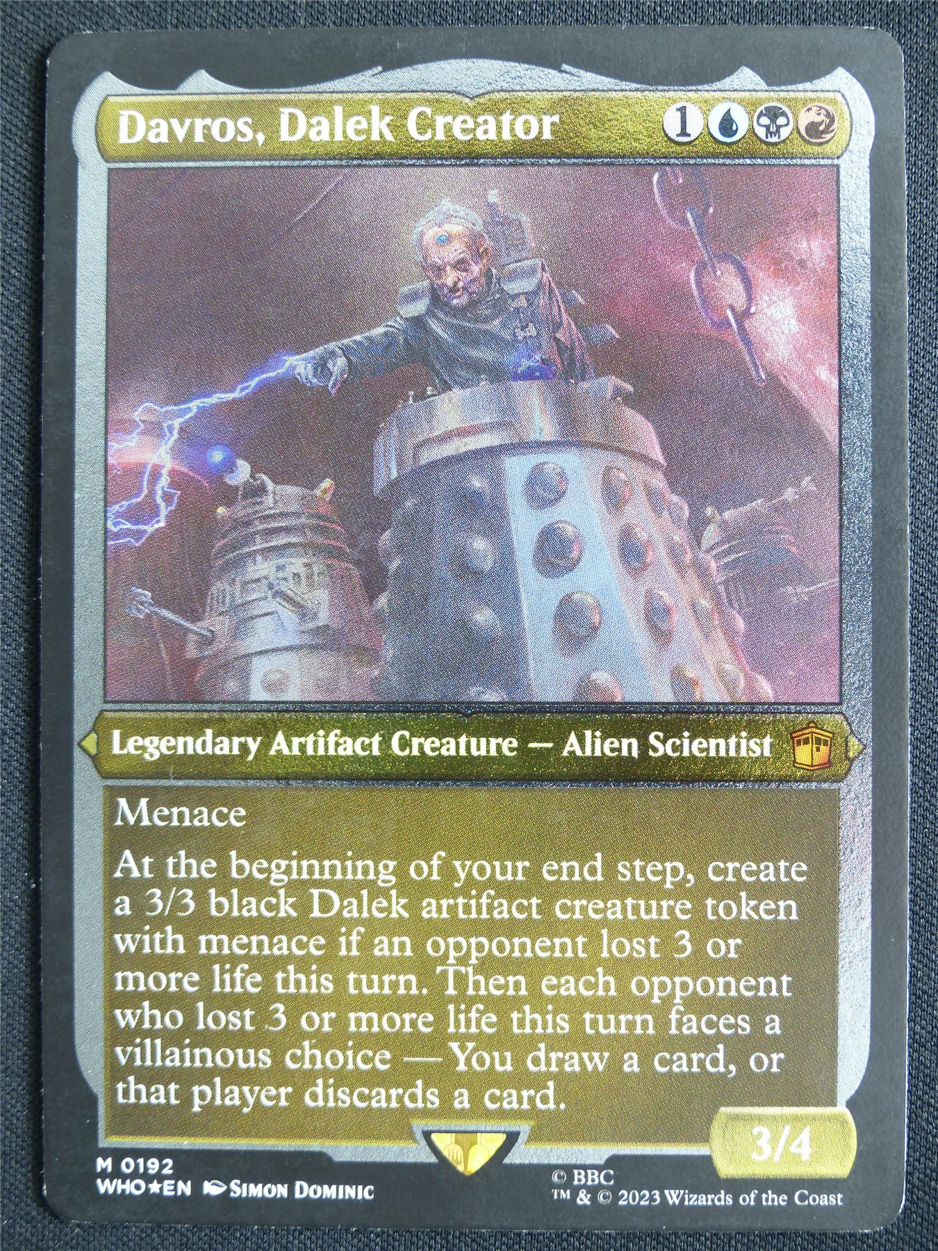 Davros Dalek Creator Etched Foil Thick Display Version - WHO - Mtg Card #3F4