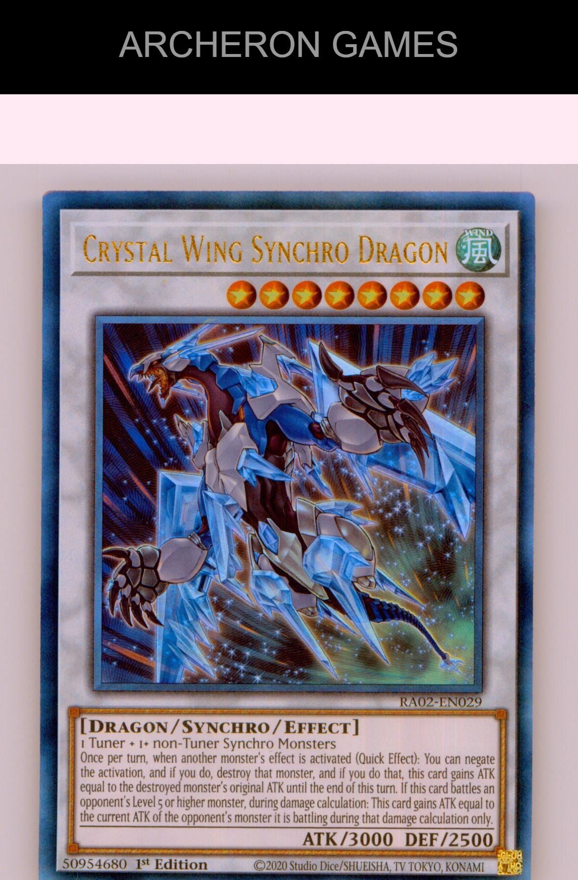 Crystal Wing Synchro Dragon (PCR) YUGIOH Card 1st Edition