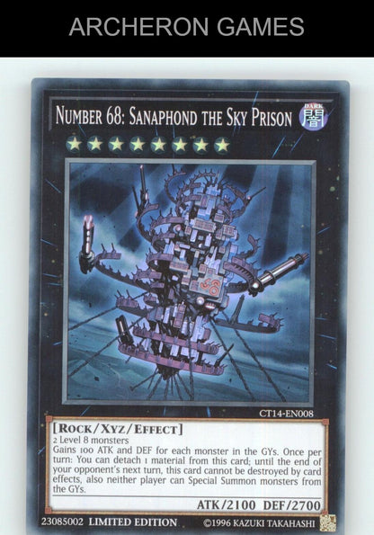 Number 68: Sanaphond the Sky Prison SR YUGIOH Card