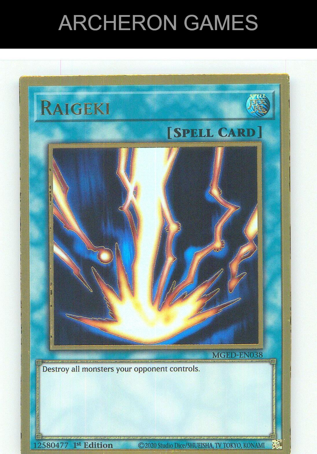 Raigeki Premium Gold Rare YUGIOH Card 1st Edition