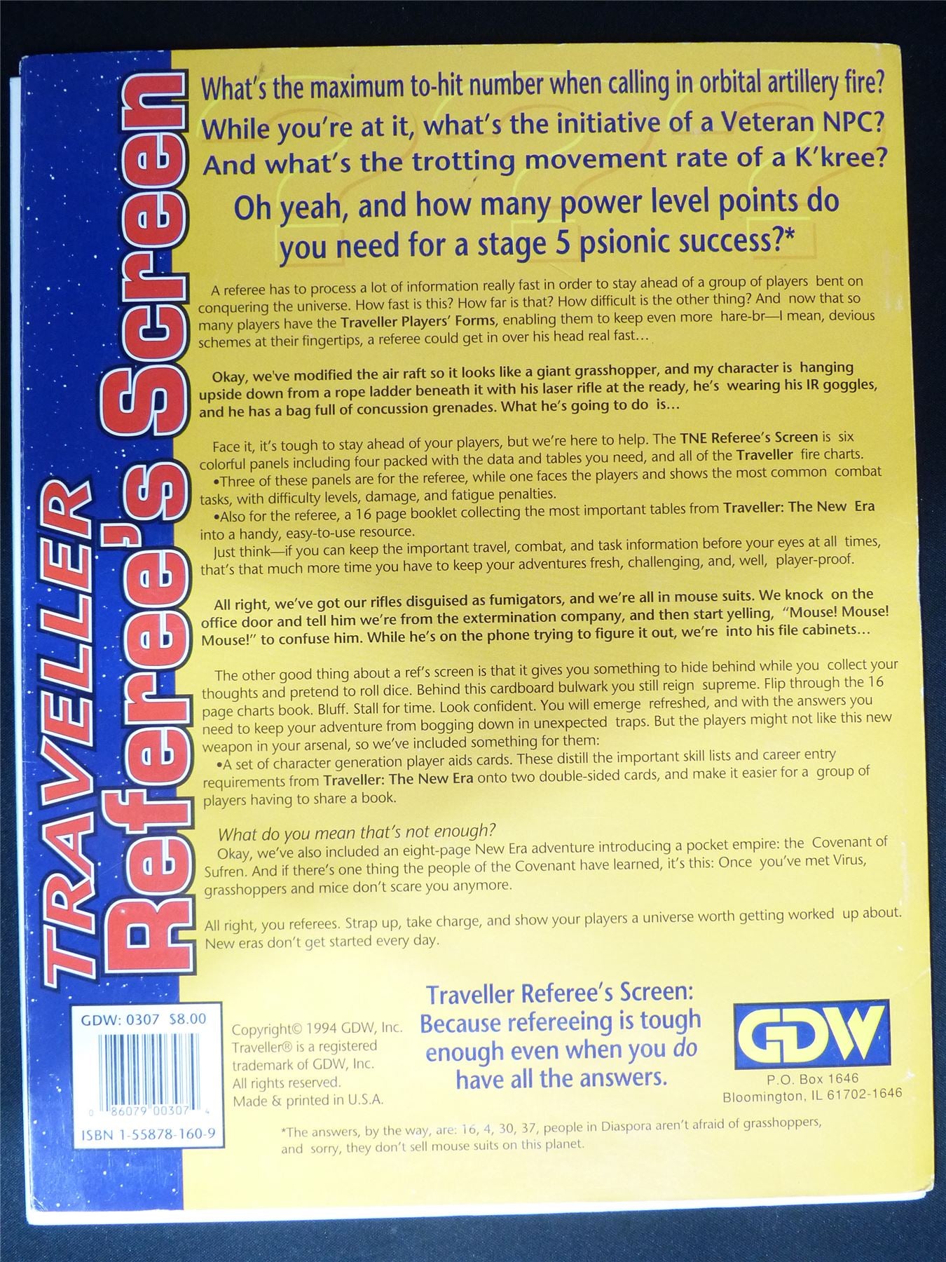 Traveller The New Era Referee's Screen - Roleplay Booklet #1WW