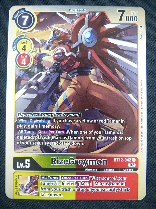 RIzeGreymon BT12-042 R - Digimon Card #KJ