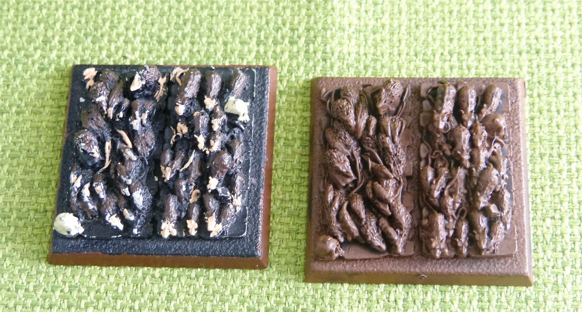 OOP Classic Metal Skaven - Rat Swarms x 2 on Large Plastic Bases - Warhammer AoS 40k #EC