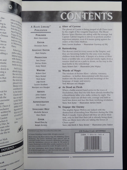 Inferno! Tales of Fantasy and Adventure #45 - Workshop Black Library Publication #1NW