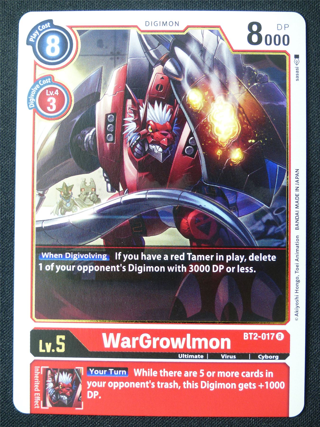 WarGrowlmon BT2-017 R - Digimon Card #16W