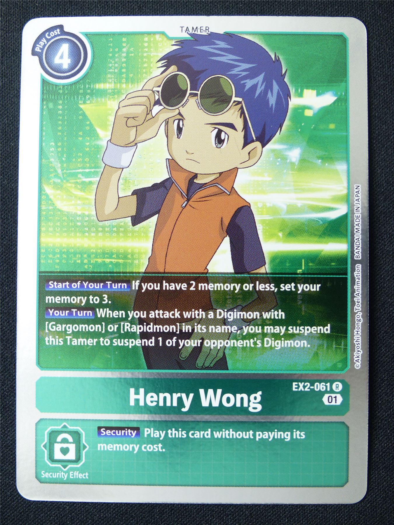 Henry Wong EX2-061 R Foil - Digimon Card #190