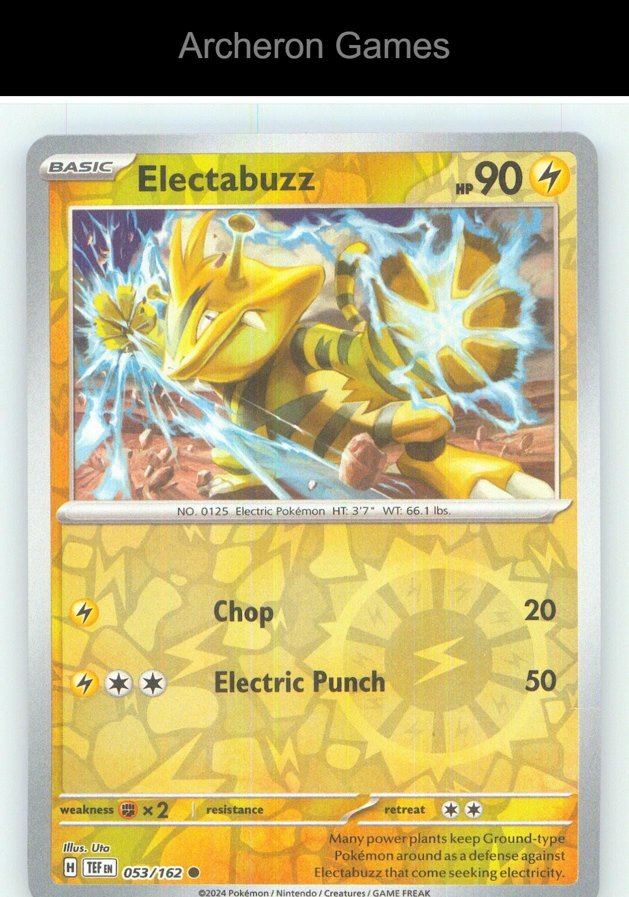 Pokemon Card Electabuzz TEF 053/162 C Temporal Forces Reverse Holo