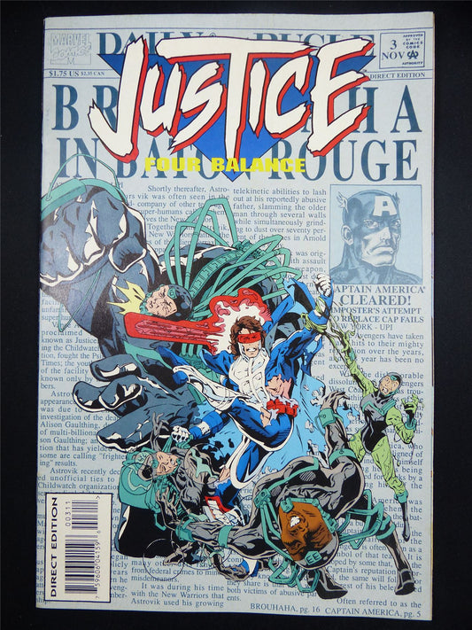 JUSTICE: Four Balance #3 - Marvel Comic #4U9