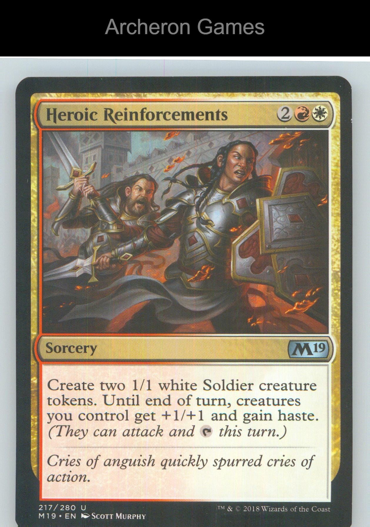 Heroic Reinforcements M19 217 UC MTG Card NM/EX+