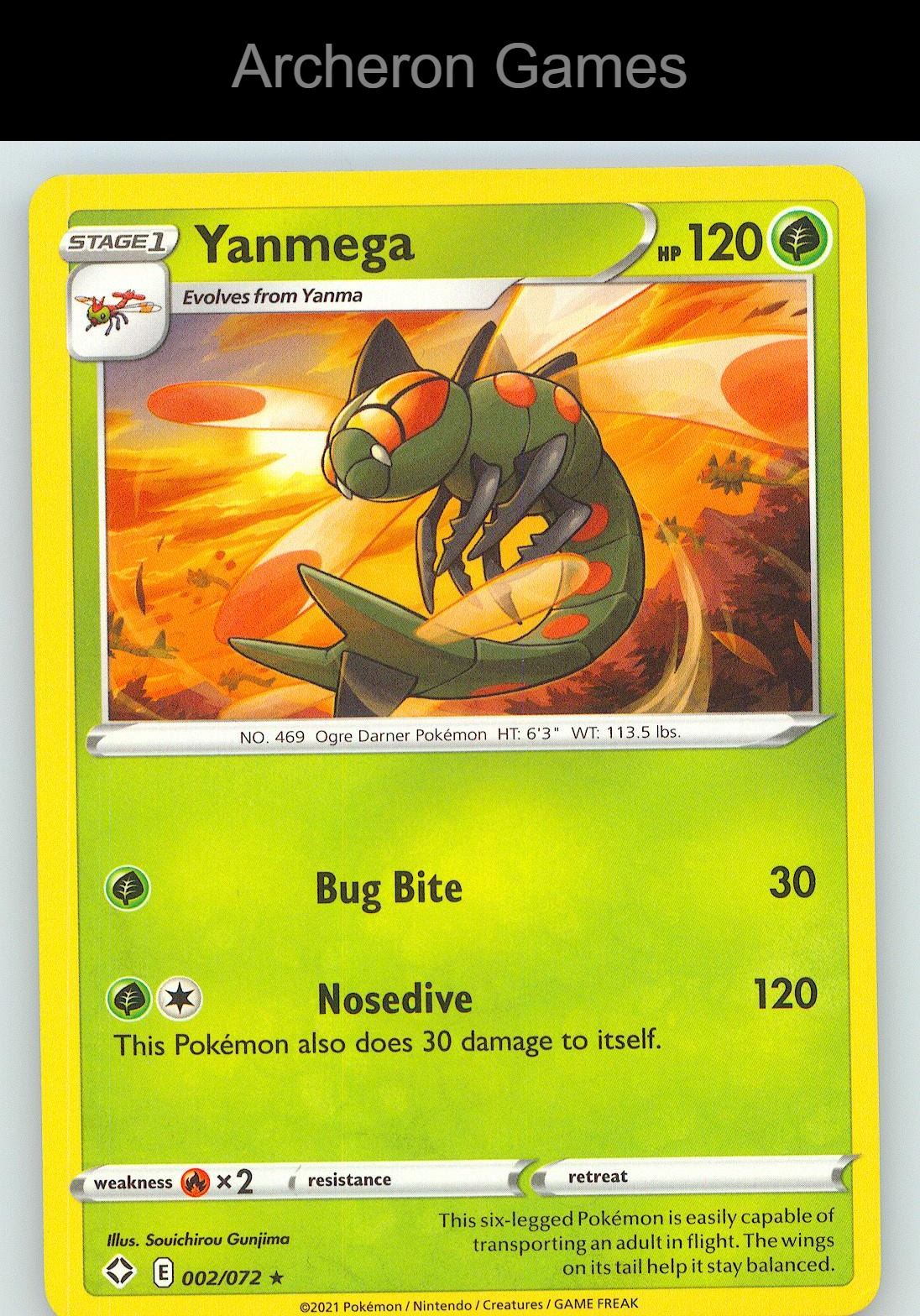 Pokemon Card Yanmega SHF 002/072 R Shining Fates