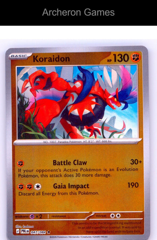 Pokemon Card Koraidon ME05 047/084 R Pitch Black Reverse Holo