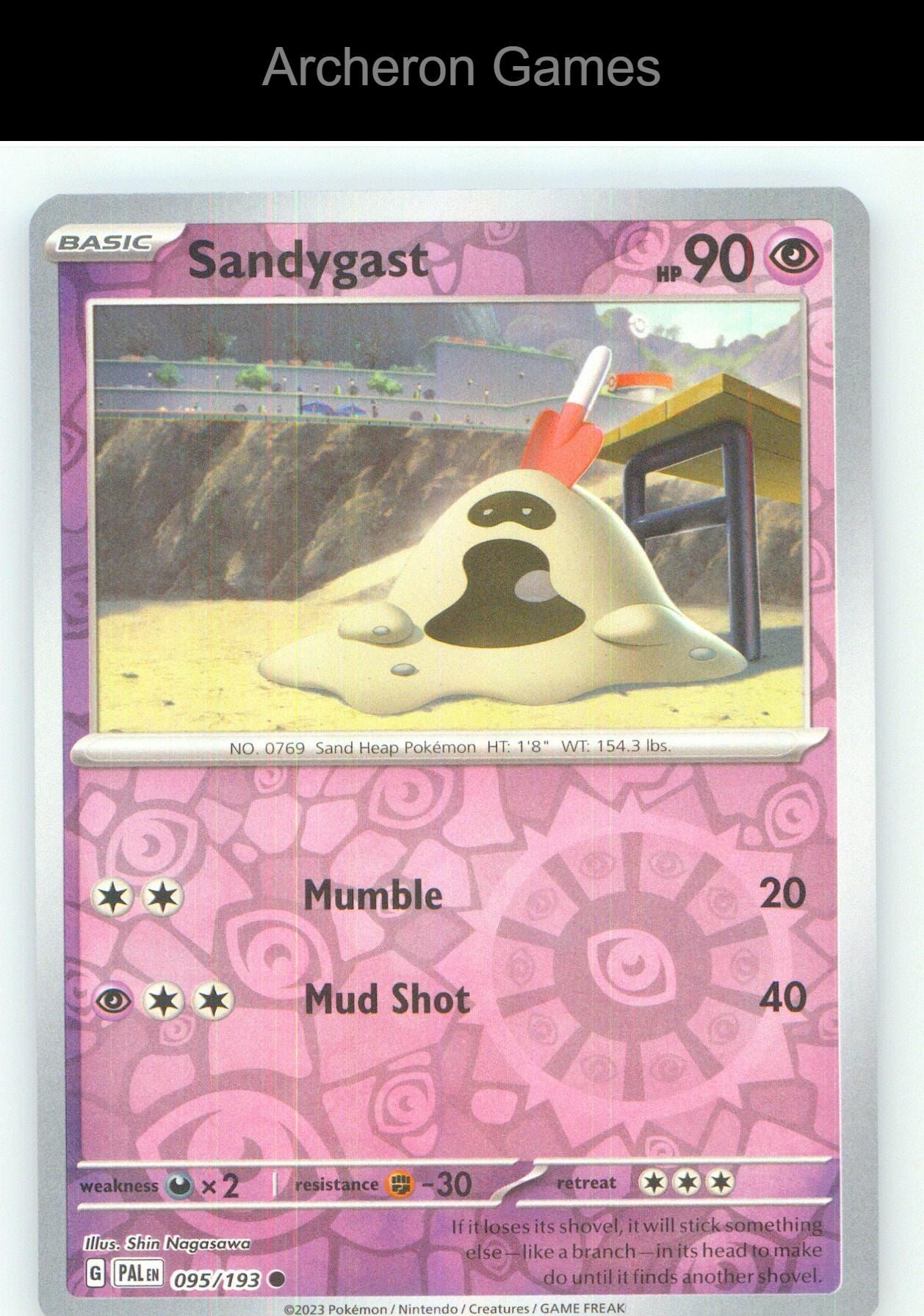 Pokemon Card Sandygast PAL 095/193 C Paldea Evolved Reverse Holo