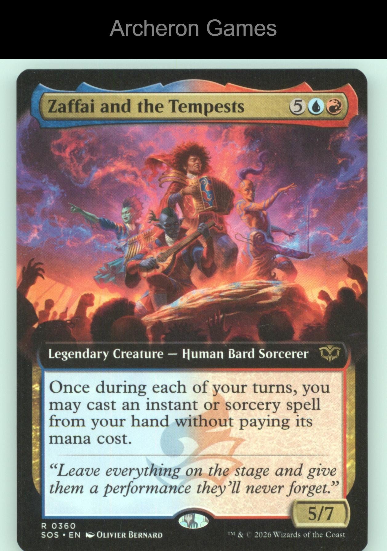 Zaffai and the Tempests (Extended Art) SOS 360 R MTG Card Secrets of Strixhaven