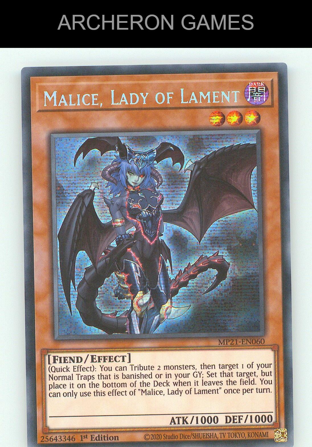 Malice, Lady of Lament SEC YUGIOH Card