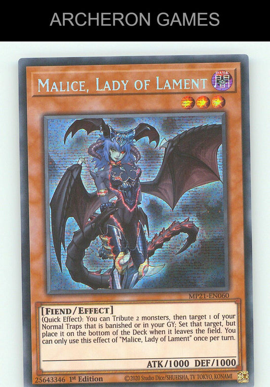 Malice, Lady of Lament SEC YUGIOH Card
