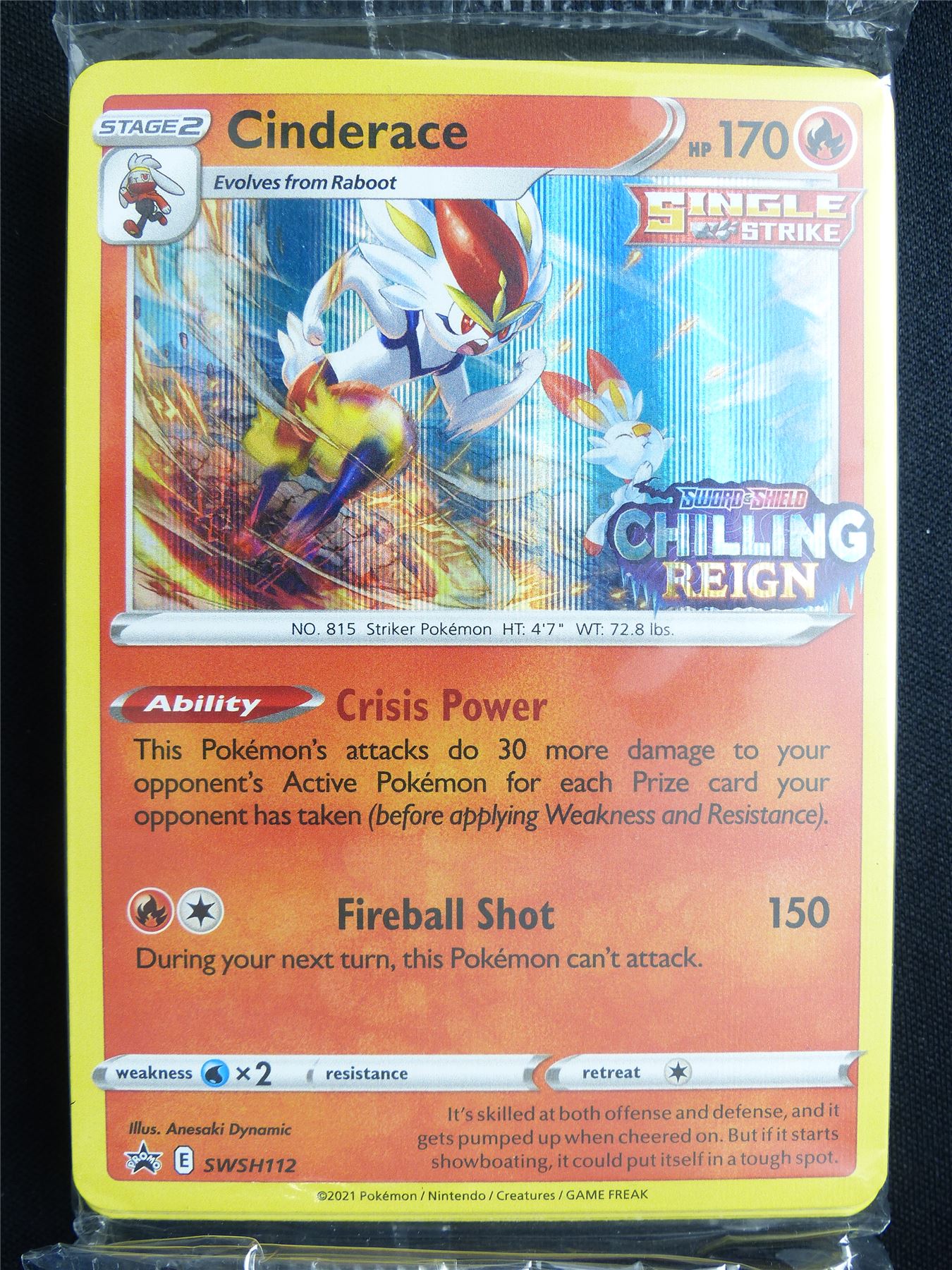 Cinderace SWSH112 Chilling Reign Build and Battle Deck sealed - Pokemon Card #58
