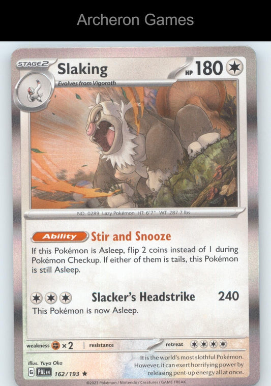 Pokemon Card Slaking PAL 162/193 R Paldea Evolved Holo