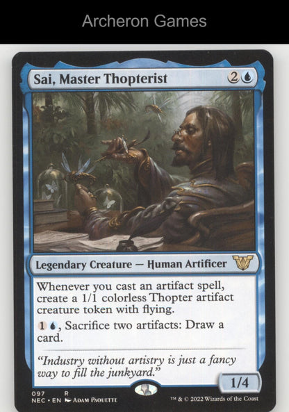 Sai, Master Thopterist 97 R MTG Card Commander: Kamigawa: Neon Dynasty