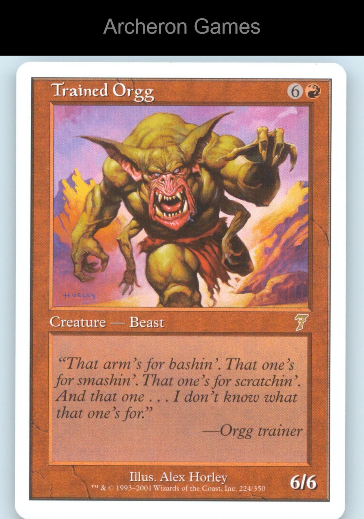 Trained Orgg 224 R MTG Card 7th Edition