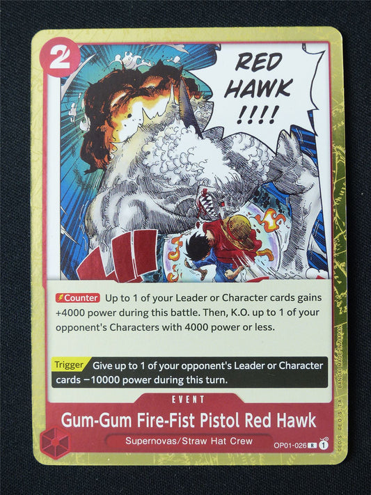 Gum-Gum Fire-Fist Pistol Red Hawk OP01-026 R Foil - One Piece Card #921