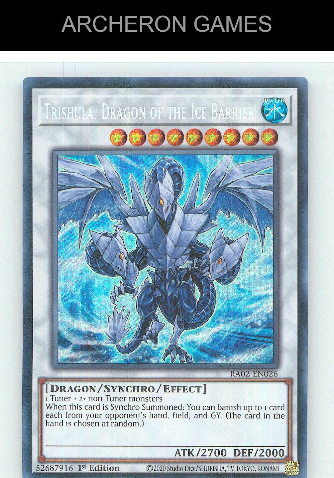 Trishula, Dragon of the Ice Barrier (Secret Rare) SEC YUGIOH Card 1st Edition