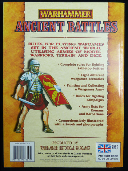 Ancient Battle: Wargames in Ancient World Rulebook OOP - Warhammer Softback #JZ