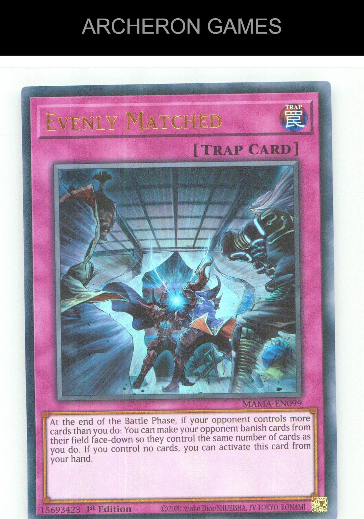 Evenly Matched UR YUGIOH Card 1st Edition