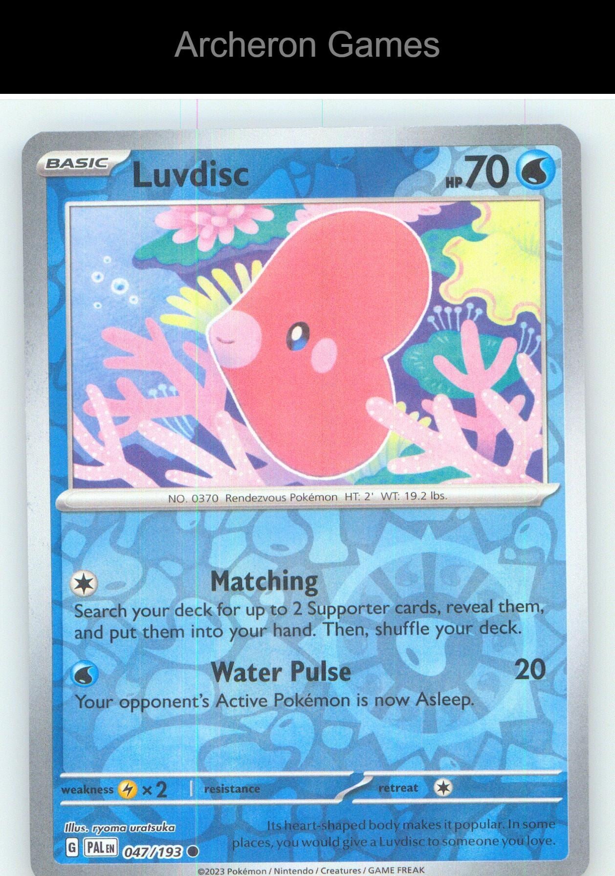 Pokemon Card Luvdisc PAL 047/193 C Paldea Evolved Reverse Holo