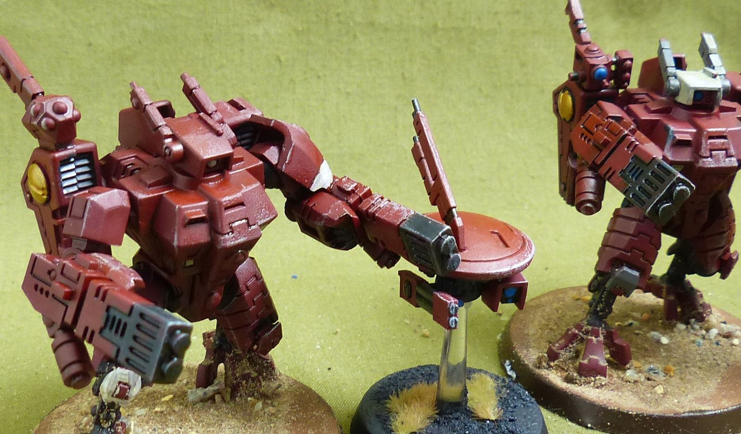 XV8 Crisis Battlesuit Team painted - Tau Empire - Warhammer 40K #F3