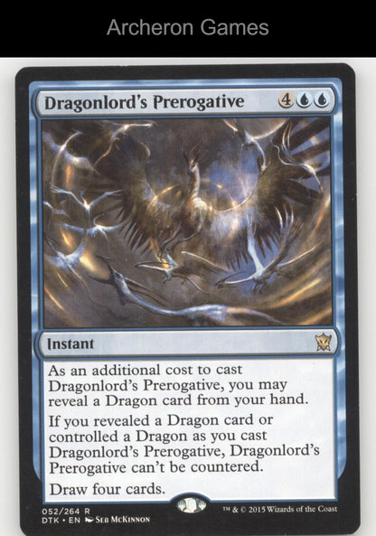 Dragonlord's Prerogative 52 R MTG Card Dragons of Tarkir