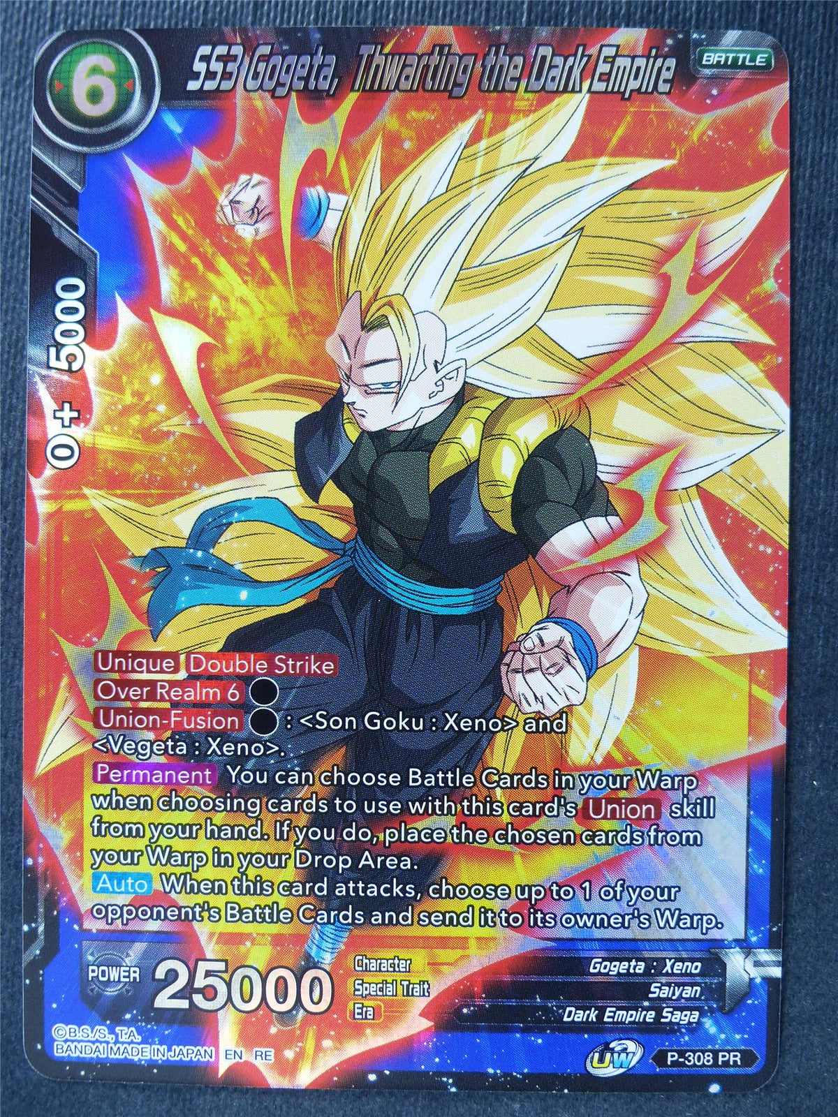 SS3 Gogeta Thwarting the Dark Empire - Mythic Booster - Dragon Ball Super Card #44H