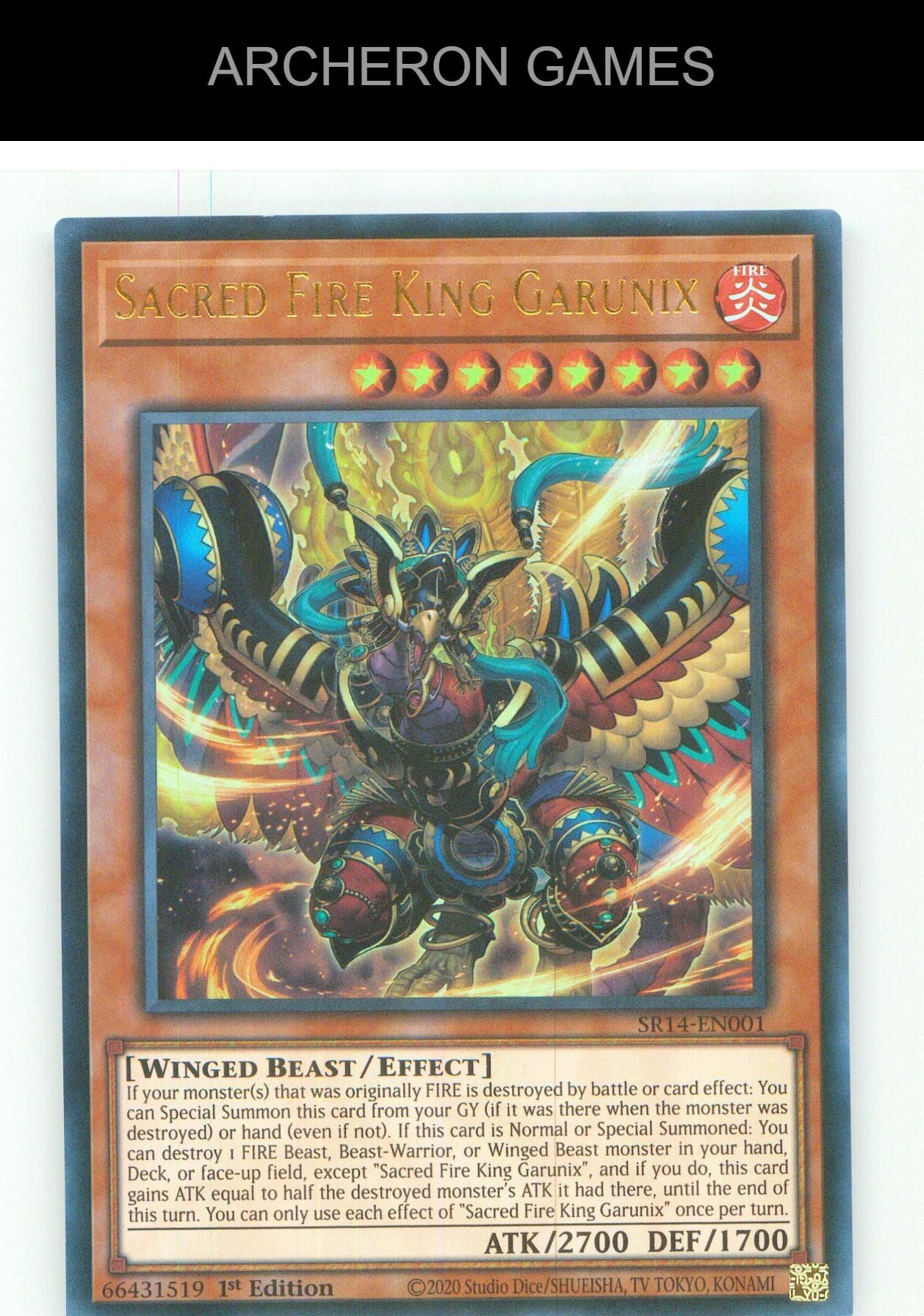 Sacred Fire King Garunix UR YUGIOH Card Unlimited