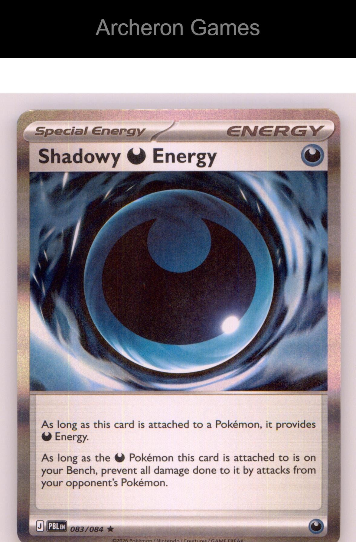 Pokemon Card Shadowy Darkness Energy ME05 083/084 HOLO R Pitch Black