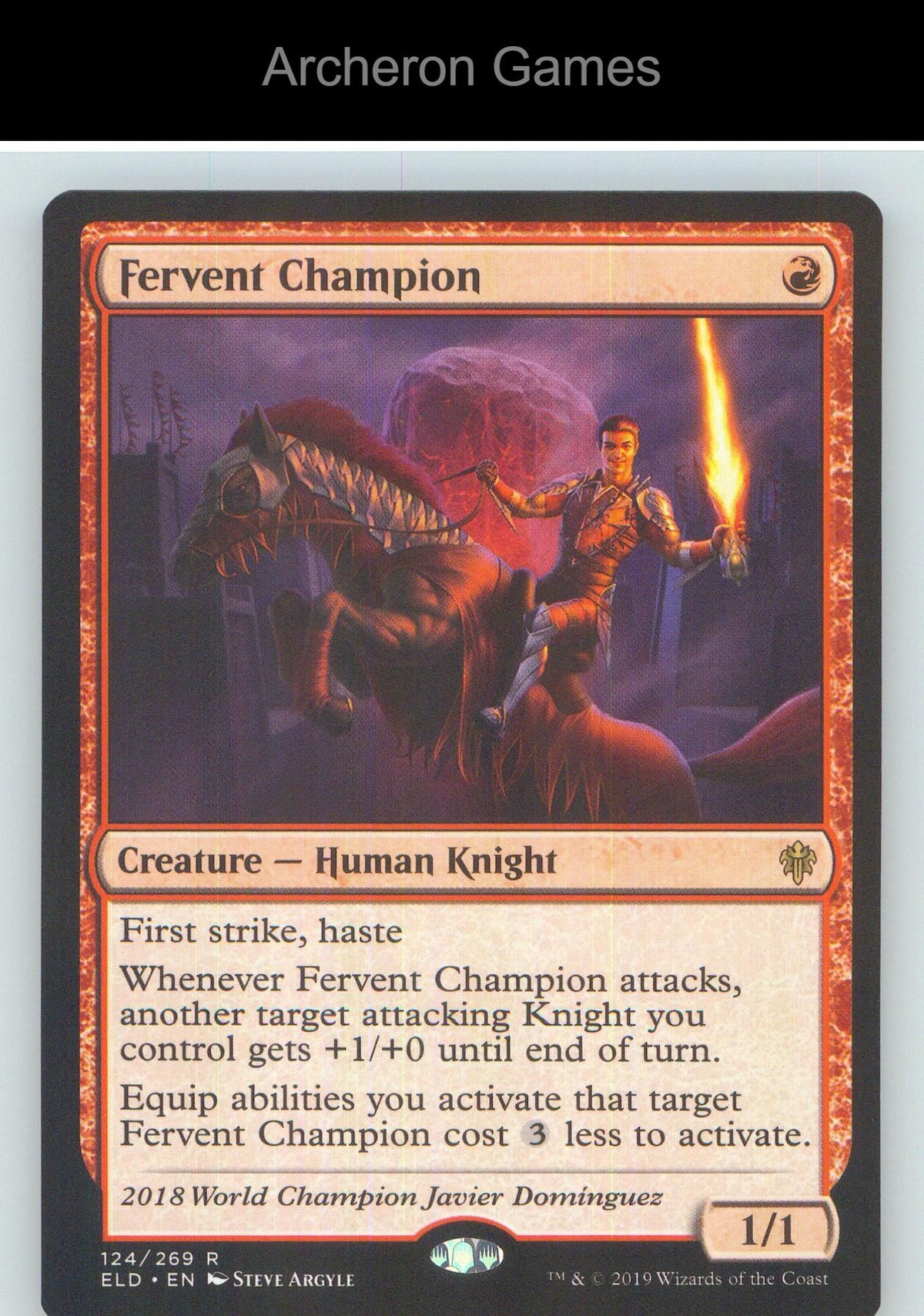 Fervent Champion ELD 124 R MTG Card NM/EX+