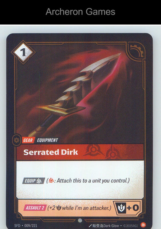 Serrated Dirk SFD 009/221 C Spiritforged Riftbound Card