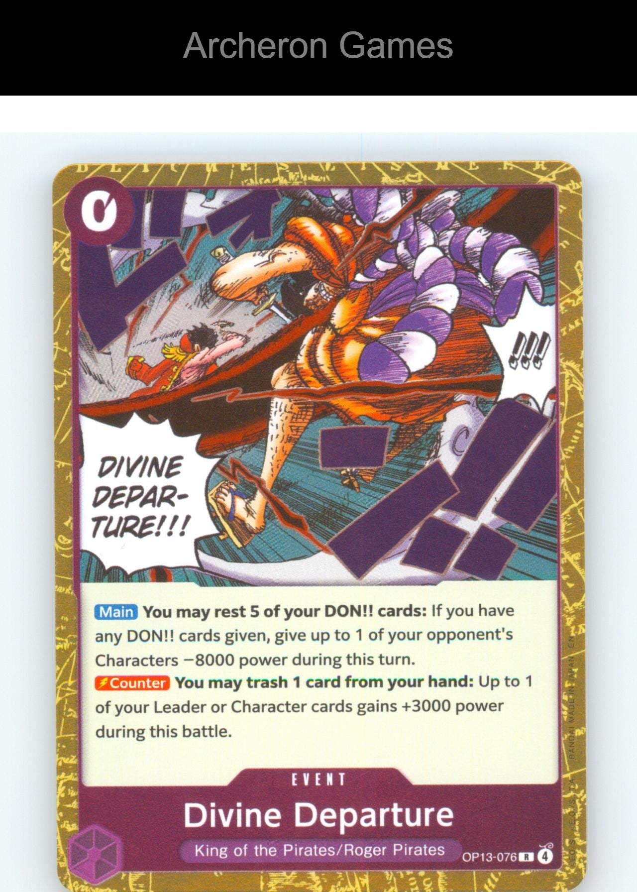 Divine Departure OP13-076 R One Piece Card NM/EX+ Foil