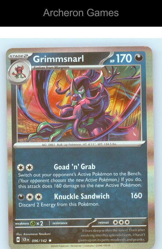 Pokemon Card Grimmsnarl SCR 96/142 R Stellar Crown Reverse Holo