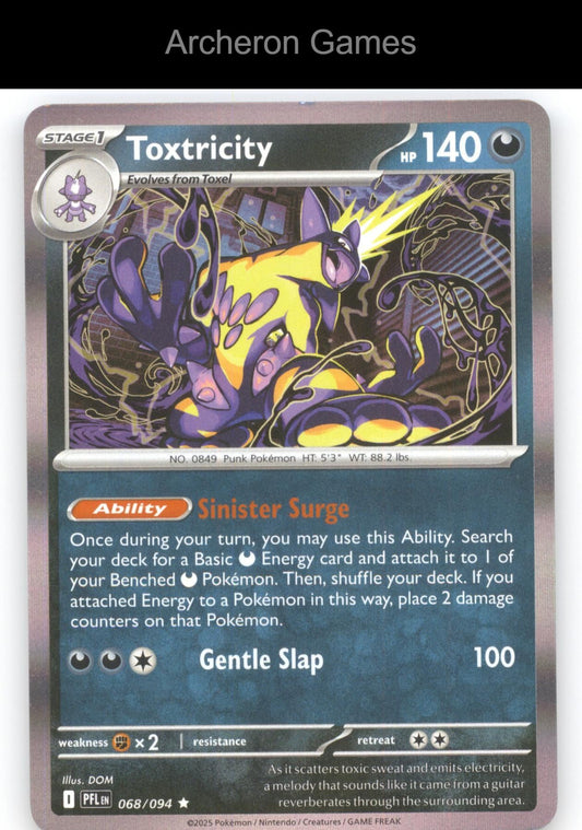 Pokemon Card Toxtricity PFL 068/094 R Phantasmal Flames Holo