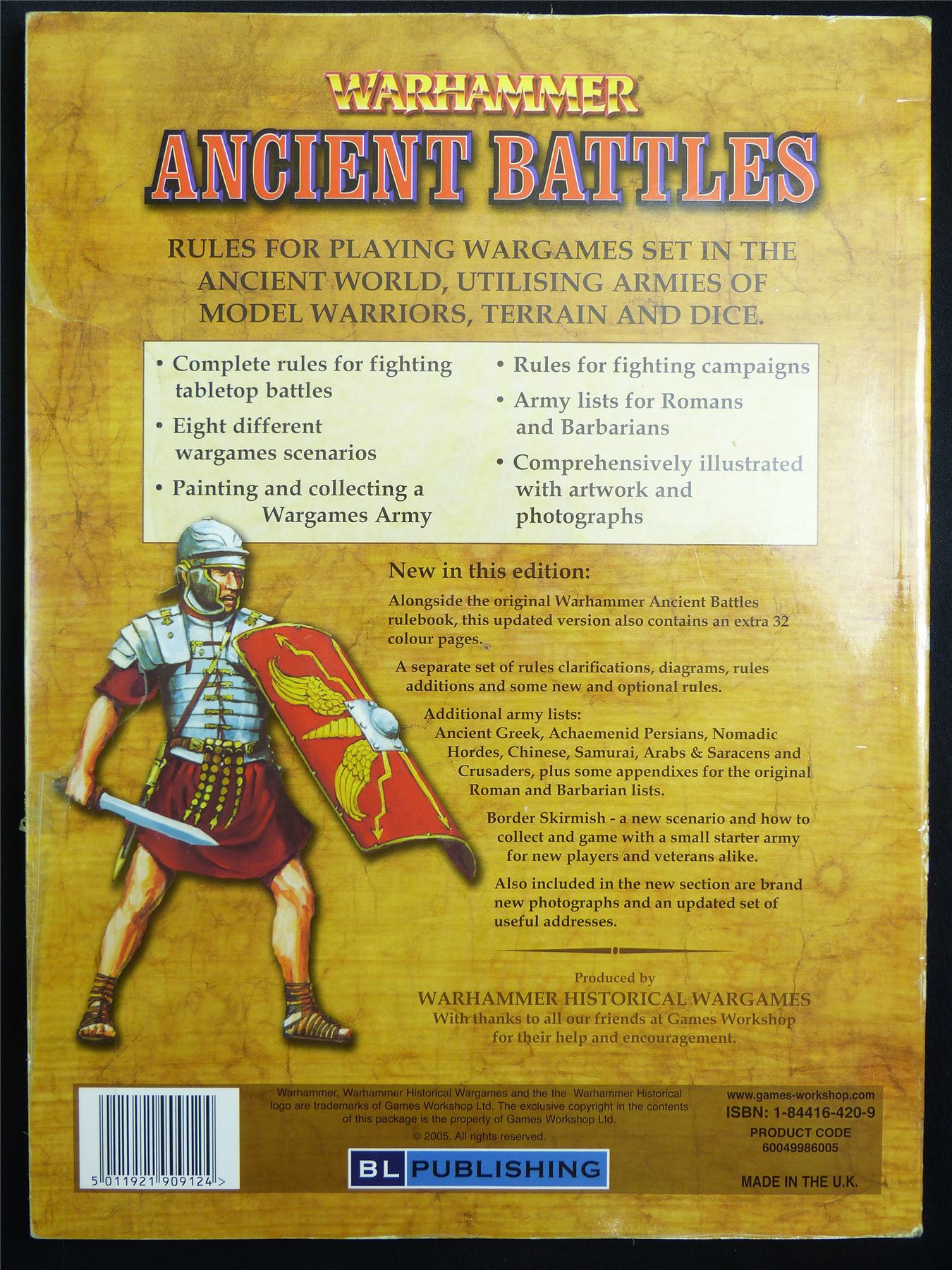Ancient Battle: Wargames in Ancient World Rulebook OOP - Warhammer Softback #K0