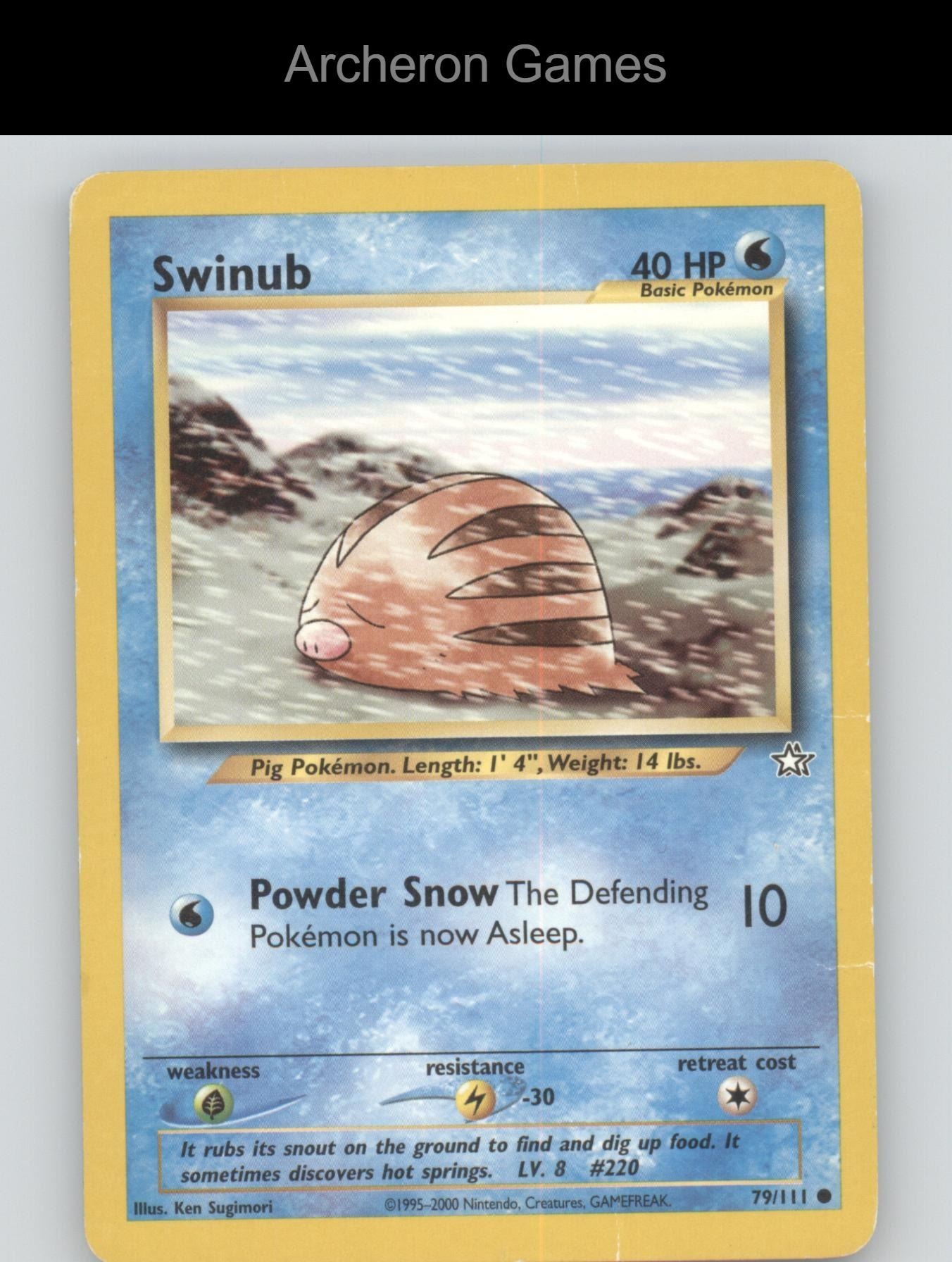Pokemon Card Swinub N1 79/111 C Neo Genesis Unlimited