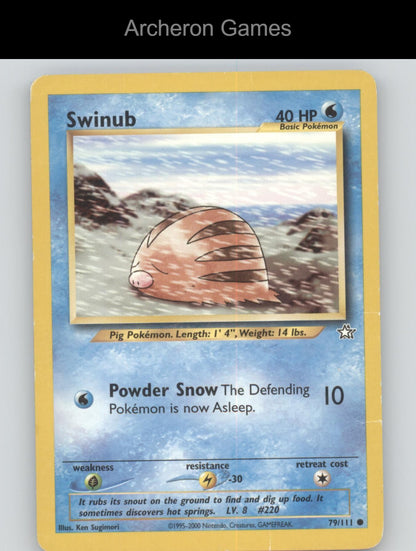 Pokemon Card Swinub N1 79/111 C Neo Genesis Unlimited