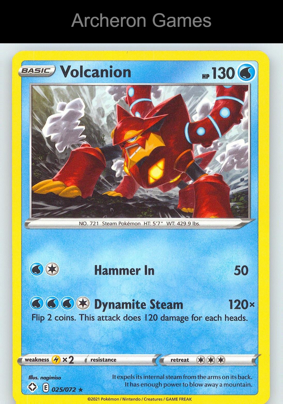Pokemon Card Volcanion SHF 025/072 R Shining Fates