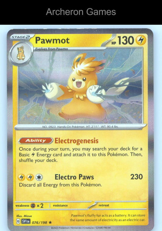 Pokemon Card Pawmot SVI 076/198 R Scarlet & Violet Holo