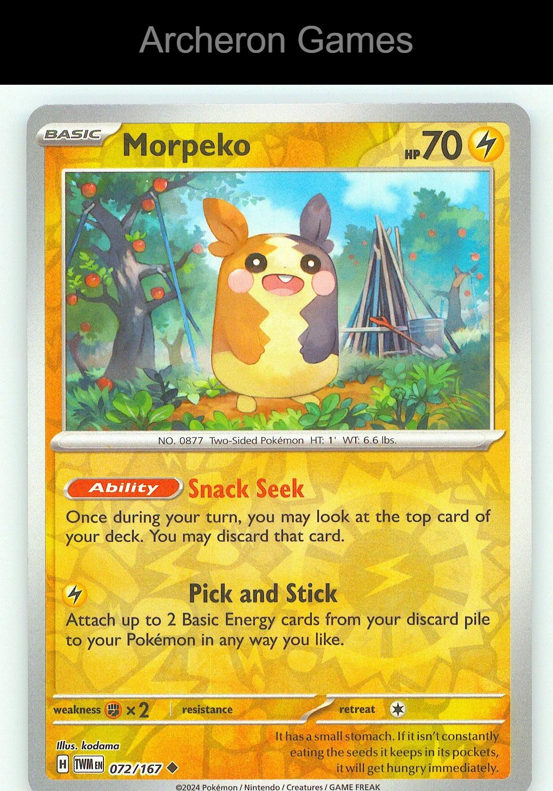 Pokemon Card Morpeko TWM 072/167 UC Twilight Masquerade Reverse Holo